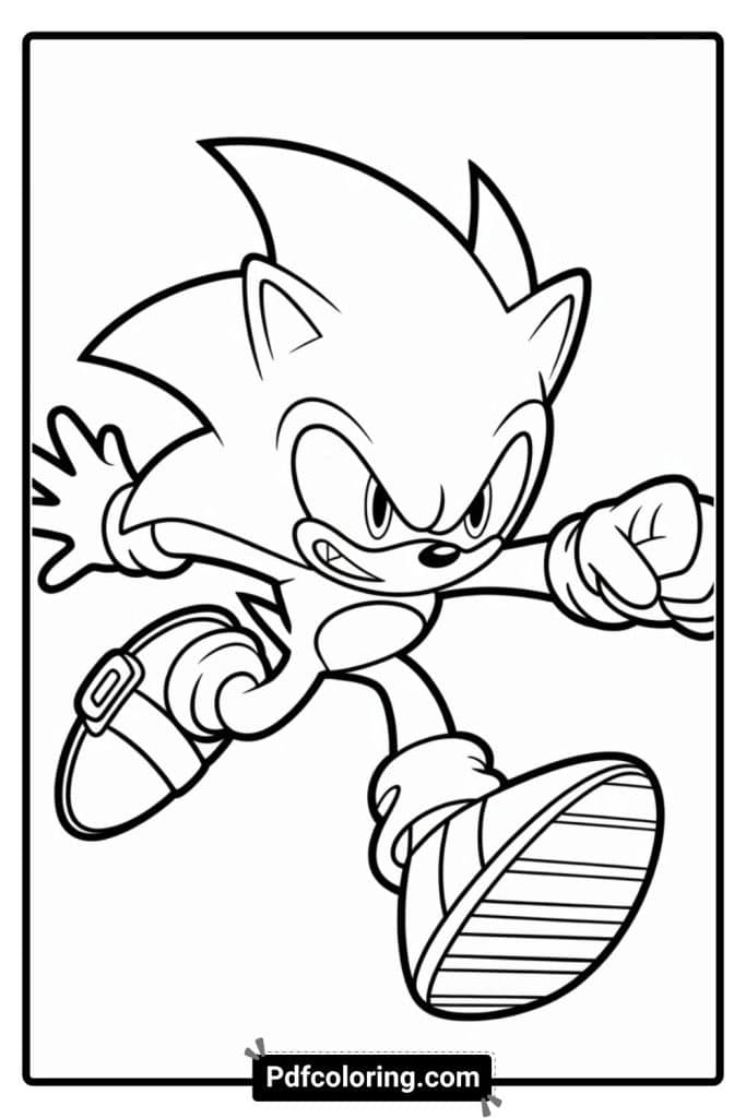 dark sonic easy coloring page