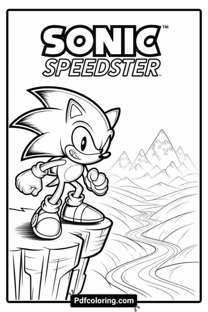 dark sonic speedy coloring page