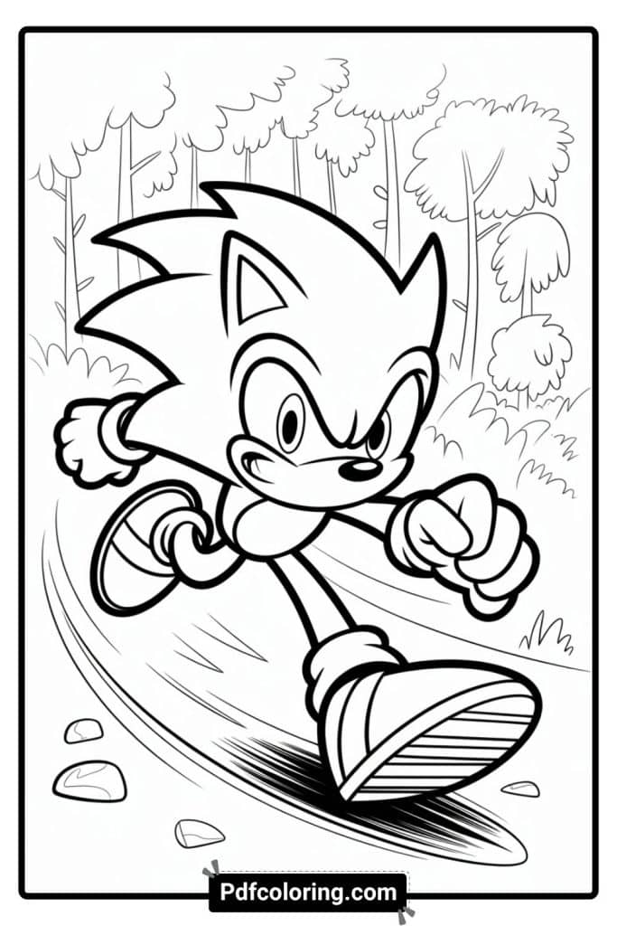 dark sonic speed coloring page