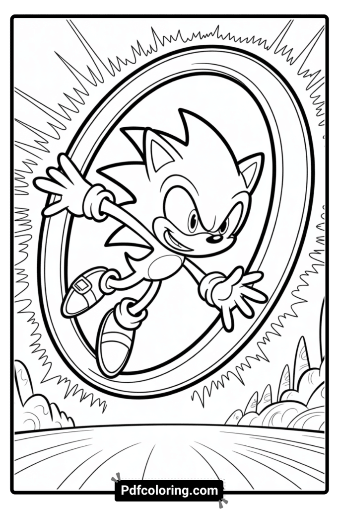 dark sonic coloring page