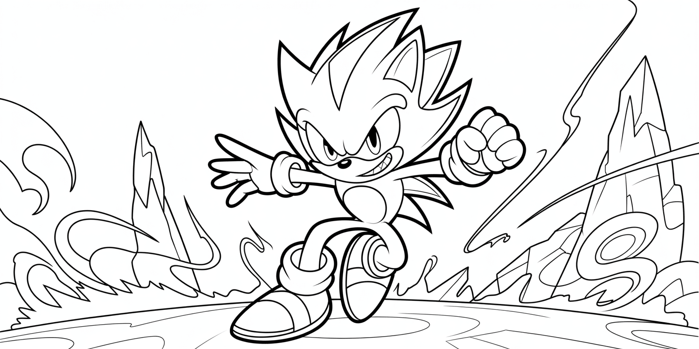 dark sonic coloring pages for everyone